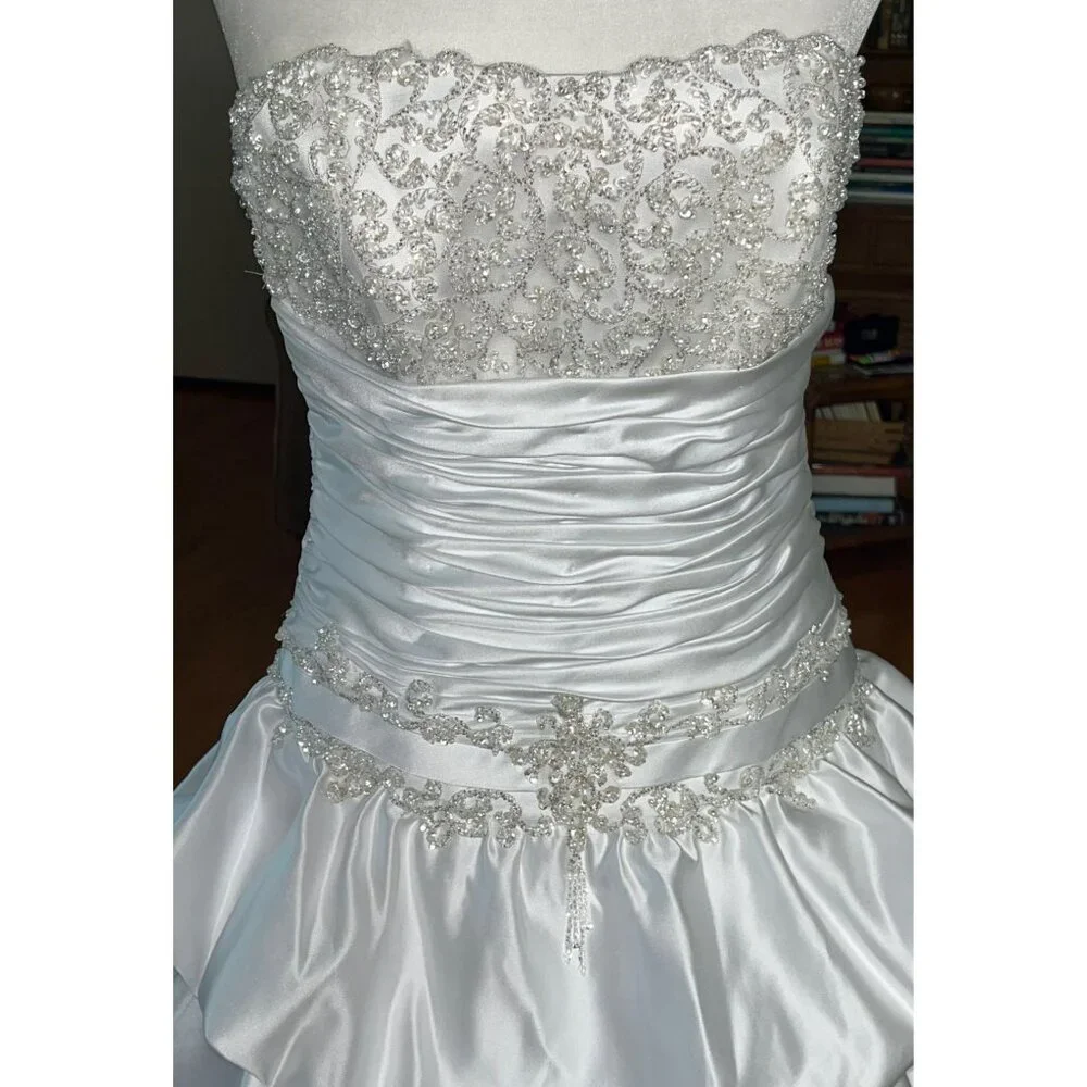Maggie Sottero Imperial Gown Brielle Wedding Dress Strapless Bustle Train 12 - Picture 4 of 16
